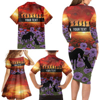Personalised ANZAC Day Family Matching Long Sleeve Bodycon Dress and Hawaiian Shirt Remembering the Animals of War LT19 - Polynesian Pride
