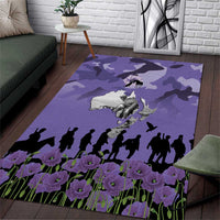 ANZAC Day Area Rug Lest We Forget the Animals Too LT19 Purple - Polynesian Pride