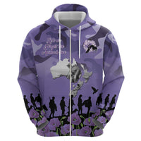 ANZAC Day Zip Hoodie Lest We Forget the Animals Too LT19 - Polynesian Pride
