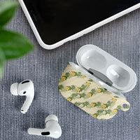 Hawaiian Pikake Maile Lei AirPods Case Tiare Hibiscus Kalo Palapalai Leaf Beige