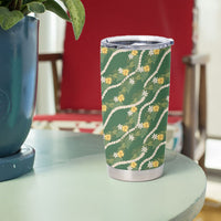 Hawaiian Pikake Maile Lei Tumbler Cup Tiare Hibiscus Kalo Palapalai Leaf Green