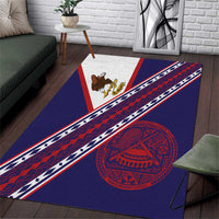 American Samoa Flag Day Area Rug Polynesian Tribal Tattoo Eagle Art LT19 Navy - Polynesian Pride