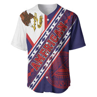American Samoa Flag Day Baseball Jersey Polynesian Tribal Tattoo Eagle Art LT19 Navy - Polynesian Pride
