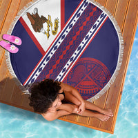 American Samoa Flag Day Beach Blanket Polynesian Tribal Tattoo Eagle Art LT19 - Polynesian Pride