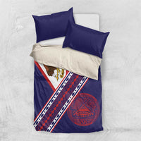 American Samoa Flag Day Bedding Set Polynesian Tribal Tattoo Eagle Art LT19 US Twin 172cm x 218cm Navy - Polynesian Pride