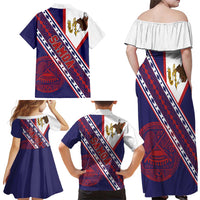 American Samoa Flag Day Family Matching Off Shoulder Maxi Dress and Hawaiian Shirt Polynesian Tribal Tattoo Eagle Art LT19 - Polynesian Pride