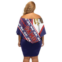 American Samoa Flag Day Off Shoulder Short Dress Polynesian Tribal Tattoo Eagle Art LT19 - Polynesian Pride