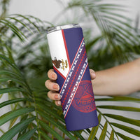 American Samoa Flag Day Skinny Tumbler Polynesian Tribal Tattoo Eagle Art LT19 - Polynesian Pride