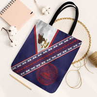 American Samoa Flag Day Tote Bag Polynesian Tribal Tattoo Eagle Art LT19 Black Strap One Size Navy - Polynesian Pride