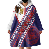 American Samoa Flag Day Wearable Blanket Hoodie Polynesian Tribal Tattoo Eagle Art LT19 - Polynesian Pride