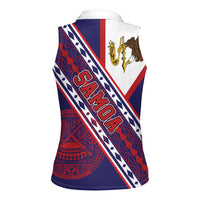 American Samoa Flag Day Women Sleeveless Polo Shirt Polynesian Tribal Tattoo Eagle Art LT19 - Polynesian Pride