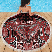Aotearoa Iwi Ngapuhi Beach Blanket Maori Kowhaiwhai Pattern
