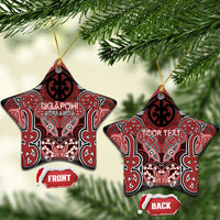 Aotearoa Iwi Ngapuhi Personalised Ceramic Ornament Maori Kowhaiwhai Pattern
