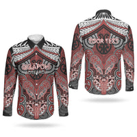 Aotearoa Iwi Ngapuhi Personalised Couples Matching Short Sleeve Bodycon Dress and Long Sleeve Button Shirt Maori Kowhaiwhai Pattern