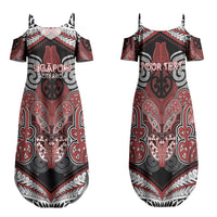 Aotearoa Iwi Ngapuhi Personalised Family Matching Summer Maxi Dress and Hawaiian Shirt Maori Kowhaiwhai Pattern