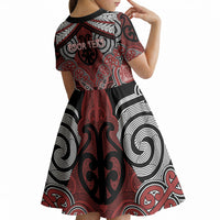 Aotearoa Iwi Ngapuhi Personalised Kid Short Sleeve Dress Maori Kowhaiwhai Pattern