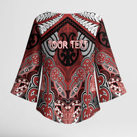 Aotearoa Iwi Ngapuhi Personalised Kimono Sleeve Blouse Maori Kowhaiwhai Pattern