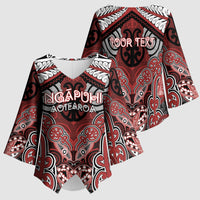 Aotearoa Iwi Ngapuhi Personalised Kimono Sleeve Blouse Maori Kowhaiwhai Pattern