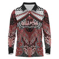Aotearoa Iwi Ngapuhi Personalised Long Sleeve Polo Shirt Maori Kowhaiwhai Pattern
