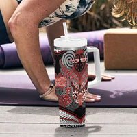 Aotearoa Iwi Ngapuhi Personalised Tumbler With Handle Maori Kowhaiwhai Pattern
