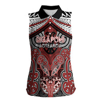 Aotearoa Iwi Ngapuhi Personalised Women Sleeveless Polo Shirt Maori Kowhaiwhai Pattern