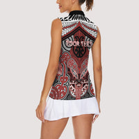 Aotearoa Iwi Ngapuhi Personalised Women Sleeveless Polo Shirt Maori Kowhaiwhai Pattern