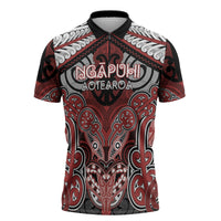 Aotearoa Iwi Ngapuhi Personalised Zipper Polo Shirt Maori Kowhaiwhai Pattern