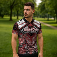Aotearoa Iwi Ngapuhi Personalised Zipper Polo Shirt Maori Kowhaiwhai Pattern