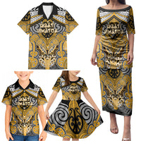 Aotearoa Iwi Ngati Whatua Personalised Family Matching Puletasi and Hawaiian Shirt Maori Kowhaiwhai Pattern