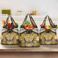 Aotearoa Iwi Ngati Whatua Grocery Bag Maori Kowhaiwhai Pattern