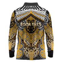 Aotearoa Iwi Ngati Whatua Personalised Long Sleeve Polo Shirt Maori Kowhaiwhai Pattern
