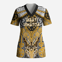 Aotearoa Iwi Ngati Whatua Personalised Scrub Top Maori Kowhaiwhai Pattern