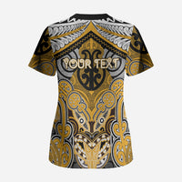 Aotearoa Iwi Ngati Whatua Personalised Scrub Top Maori Kowhaiwhai Pattern