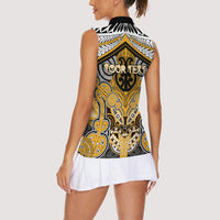 Aotearoa Iwi Ngati Whatua Personalised Women Sleeveless Polo Shirt Maori Kowhaiwhai Pattern