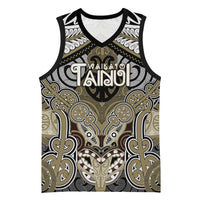 Aotearoa Iwi Waikato Tainui Personalised Basketball Jersey Maori Kowhaiwhai Pattern