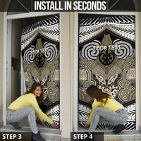 Aotearoa Iwi Waikato Tainui Personalised Door Cover Maori Kowhaiwhai Pattern