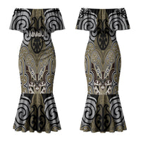 Aotearoa Iwi Waikato Tainui Personalised Family Matching Mermaid Dress and Hawaiian Shirt Maori Kowhaiwhai Pattern