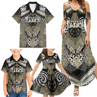 Aotearoa Iwi Waikato Tainui Personalised Family Matching Summer Maxi Dress and Hawaiian Shirt Maori Kowhaiwhai Pattern