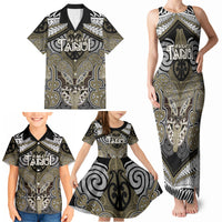 Aotearoa Iwi Waikato Tainui Personalised Family Matching Tank Maxi Dress and Hawaiian Shirt Maori Kowhaiwhai Pattern