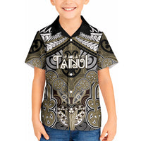 Aotearoa Iwi Waikato Tainui Personalised Kid Hawaiian Shirt Maori Kowhaiwhai Pattern