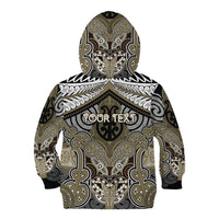 Aotearoa Iwi Waikato Tainui Personalised Kid Hoodie Maori Kowhaiwhai Pattern
