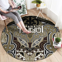 Aotearoa Iwi Waikato Tainui Round Carpet Maori Kowhaiwhai Pattern