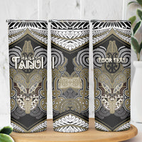 Aotearoa Iwi Waikato Tainui Personalised Skinny Tumbler Maori Kowhaiwhai Pattern