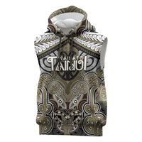 Aotearoa Iwi Waikato Tainui Personalised Sleeveless Hoodie Maori Kowhaiwhai Pattern