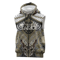Aotearoa Iwi Waikato Tainui Personalised Sleeveless Zip Hoodie Maori Kowhaiwhai Pattern