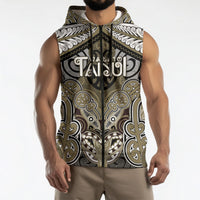 Aotearoa Iwi Waikato Tainui Personalised Sleeveless Zip Hoodie Maori Kowhaiwhai Pattern