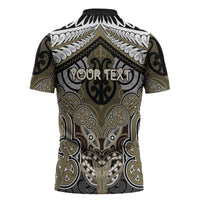 Aotearoa Iwi Waikato Tainui Personalised Zipper Polo Shirt Maori Kowhaiwhai Pattern