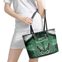 Aotearoa Iwi Ngati Maniapoto Leather Tote Bag Maori Kowhaiwhai Pattern