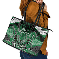 Aotearoa Iwi Ngati Maniapoto Leather Tote Bag Maori Kowhaiwhai Pattern