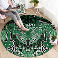 Aotearoa Iwi Ngati Maniapoto Round Carpet Maori Kowhaiwhai Pattern